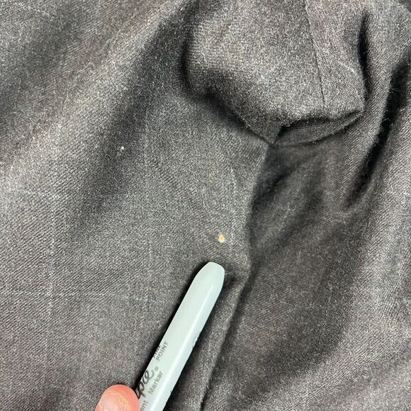 Lauren Ralph Lauren 100% Wool Plaid Cuffed Pants Men's 36X30 Gray Pleated - Picture 14 of 15